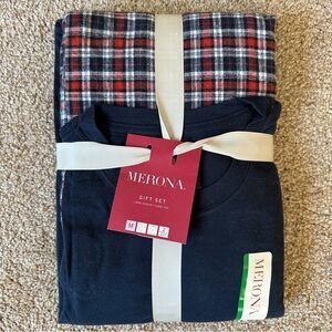 Men’s Medium Merona Red & Navy Plaid Pajama Set